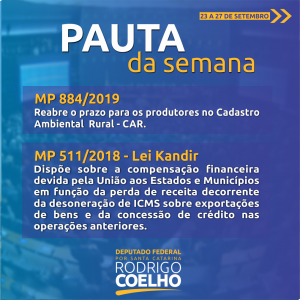 Pauta da Semana 23 a 27 de setembro