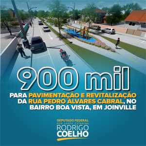 DEPUTADO RODRIGO COELHO CONSEGUE 900 MIL PARA PAVIMENTAÇÃO EM JOINVILLE